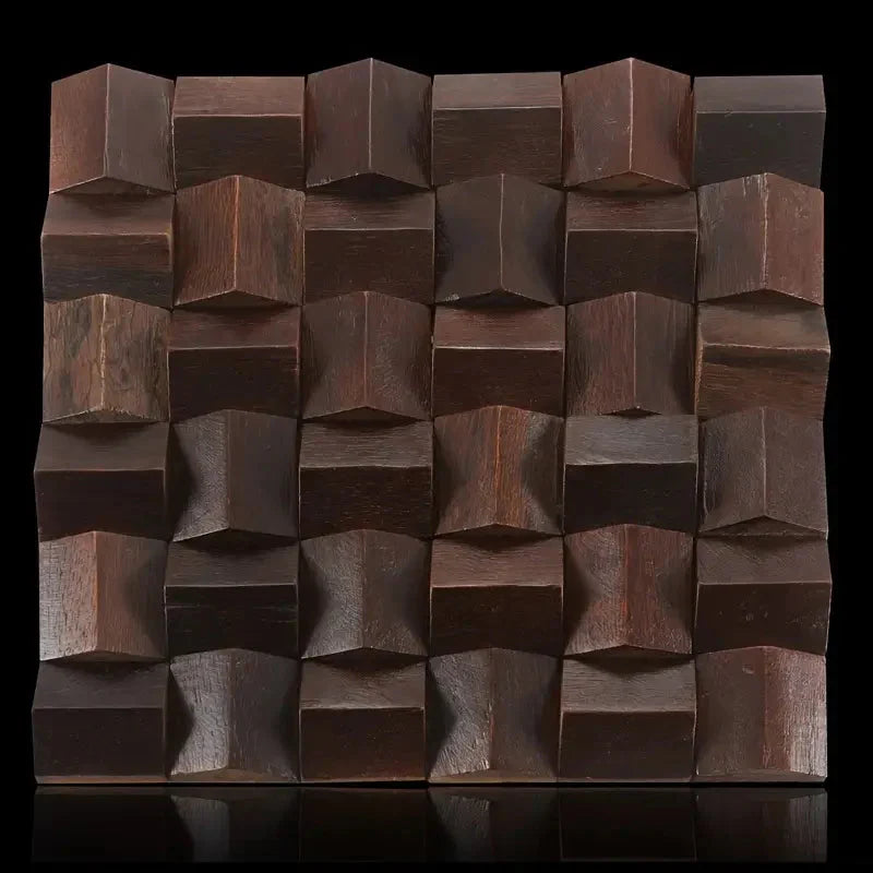 Massivholz 3D-Mosaikpaneel Premium ✅(30 x 30 cm)