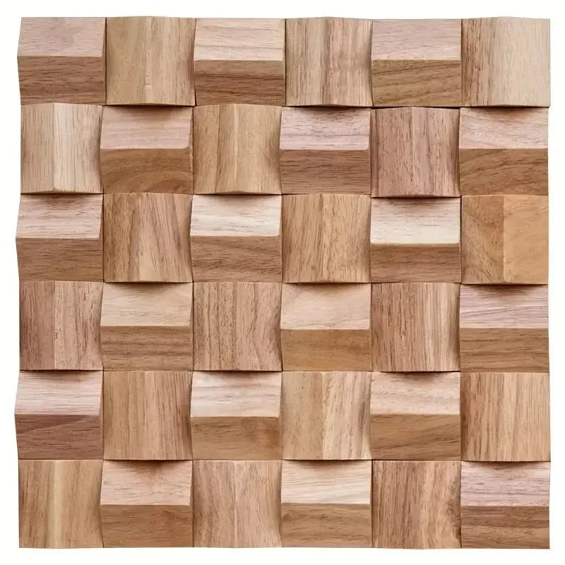 Massivholz 3D-Mosaikpaneel Premium ✅(30 x 30 cm)