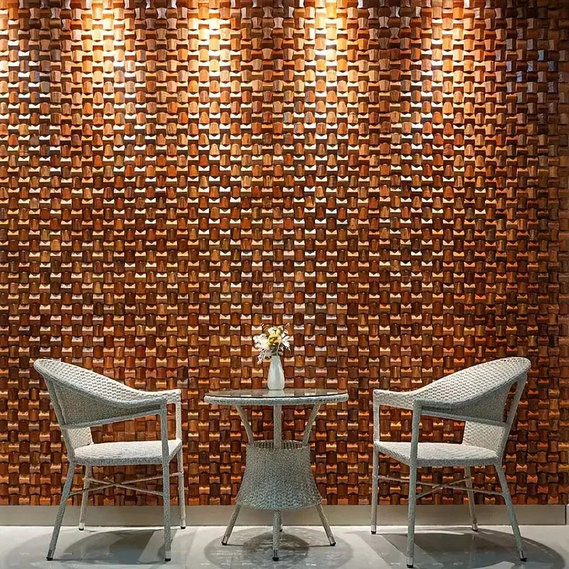 Massivholz 3D-Mosaikpaneel Premium ✅(30 x 30 cm)