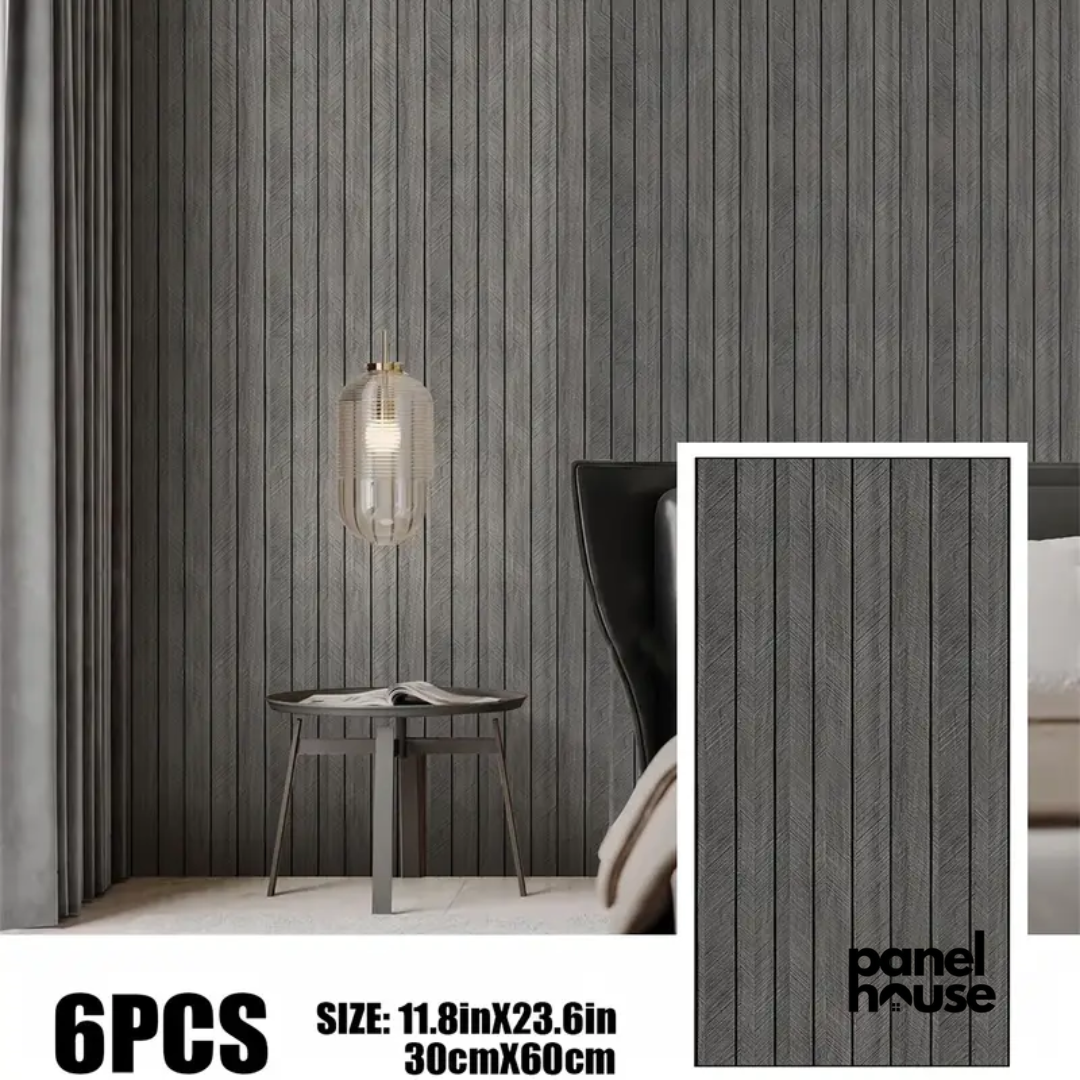 3D Holzlamellen-Wandpaneele, Selbstklebend, Abnehmbar, Wasserdicht – 1 kaufen, 6 Premium-Paneele für nur £7 erhalten! (30cm x 60cm)
