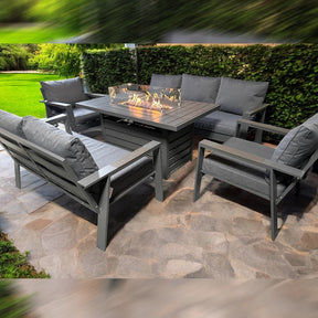 Das Oxford Luxury 3+2+1+1 Garten-Set Mit Feuerstellen-Tisch
