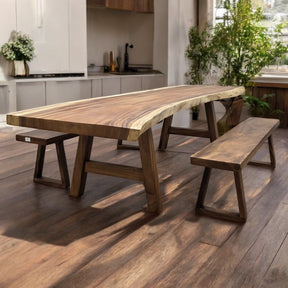 300cm x 88cm Live-Edge Ostnussbaum Esstisch