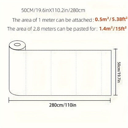 Selbstklebende Wasserdichte Vinyl-Tapete 3D (280cm x 50cm pro Rolle)