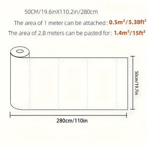 Selbstklebende Wasserdichte Vinyl-Tapete 3D (280cm x 50cm pro Rolle)