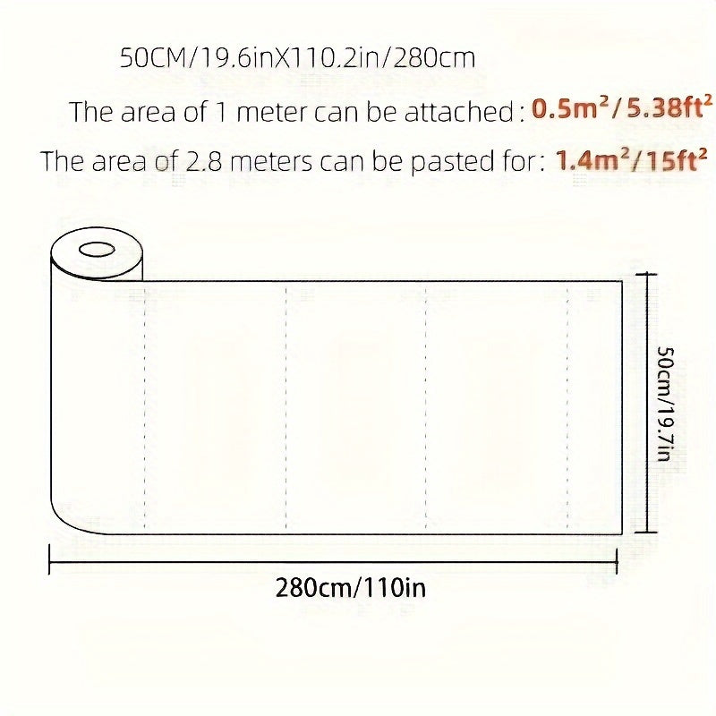 Selbstklebende Wasserdichte Vinyl-Tapete 3D (280cm x 50cm pro Rolle)