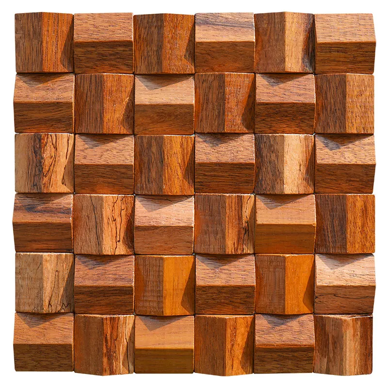 Massivholz 3D-Mosaikpaneel Premium ✅(30 x 30 cm)