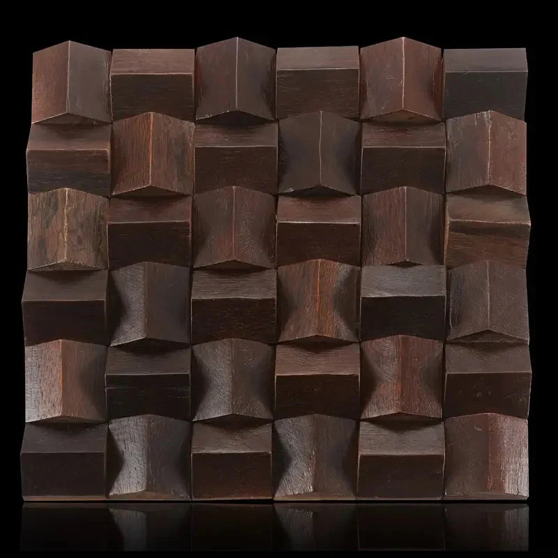 Massivholz 3D-Mosaikpaneel Premium ✅(30 x 30 cm)