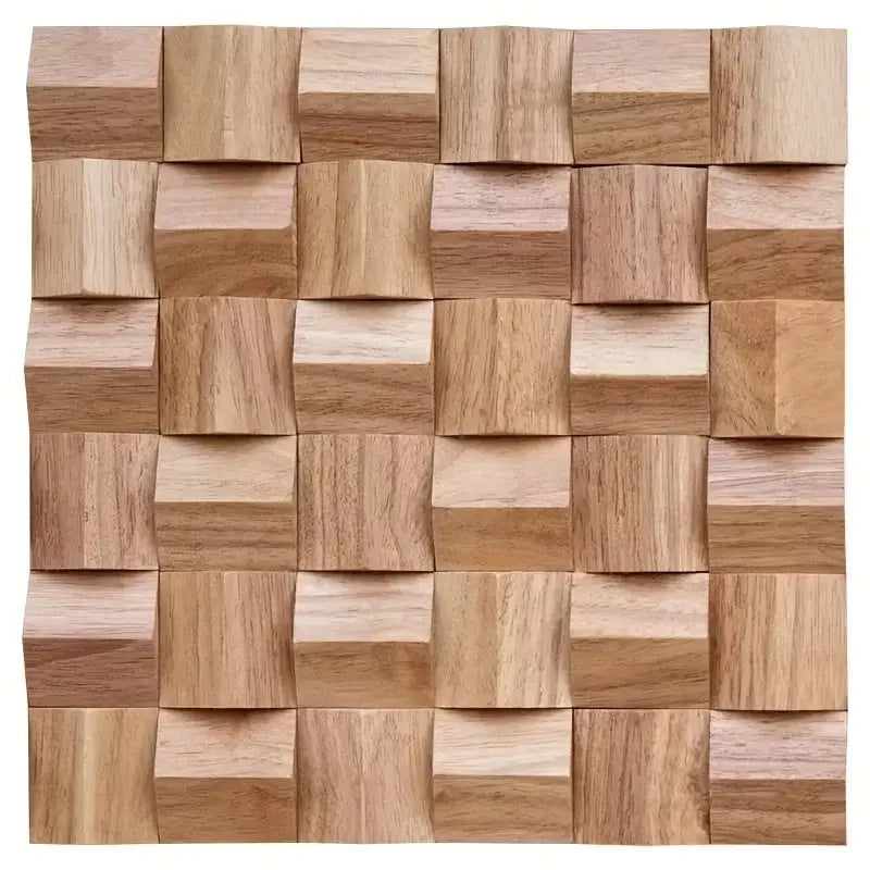 Massivholz 3D-Mosaikpaneel Premium ✅(30 x 30 cm)