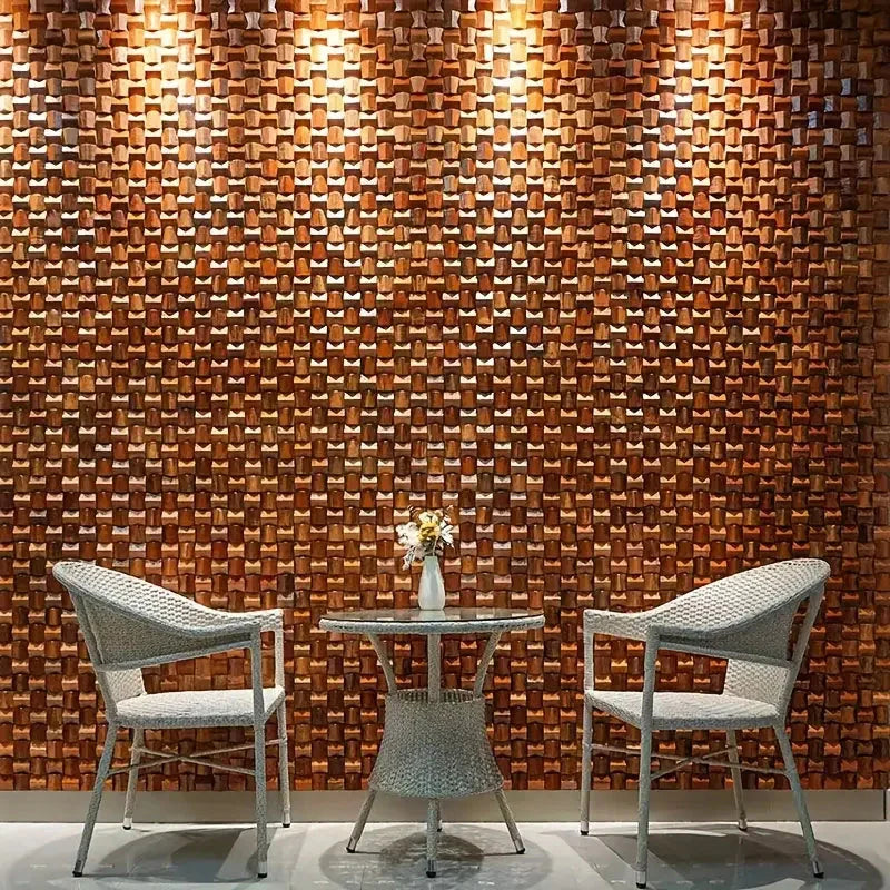 Massivholz 3D-Mosaikpaneel Premium ✅(30 x 30 cm)