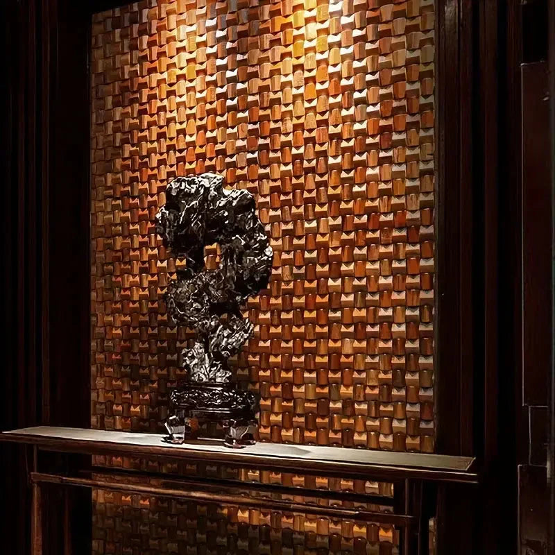 Massivholz 3D-Mosaikpaneel Premium ✅(30 x 30 cm)