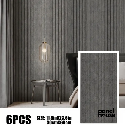 3D Holzlamellen-Wandpaneele, Selbstklebend, Abnehmbar, Wasserdicht – 1 kaufen, 6 Premium-Paneele für nur £7 erhalten! (30cm x 60cm)