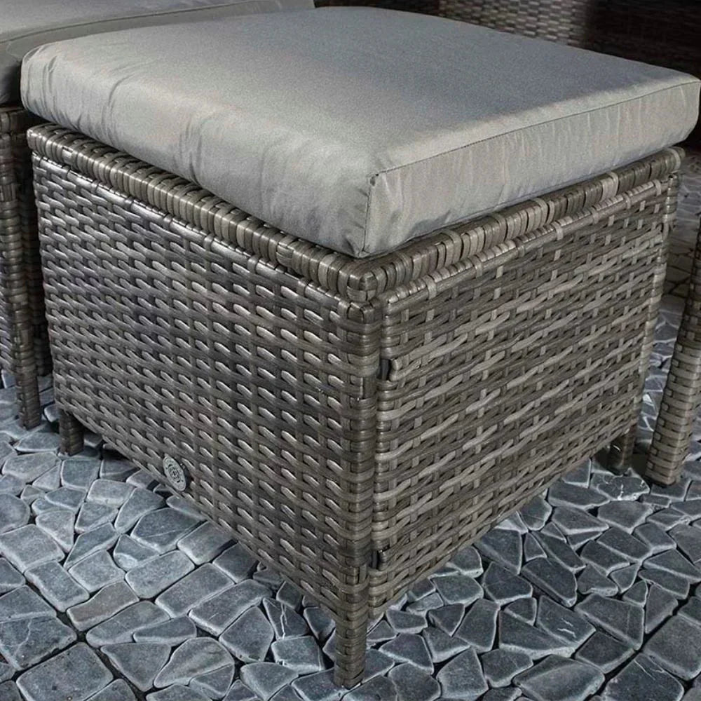 Das Windsor Rattan Feuerstellen-Ecksofa und Hocker Garten-Set