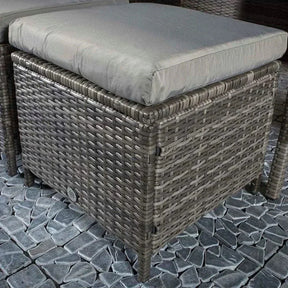 Das Windsor Rattan Feuerstellen-Ecksofa und Hocker Garten-Set