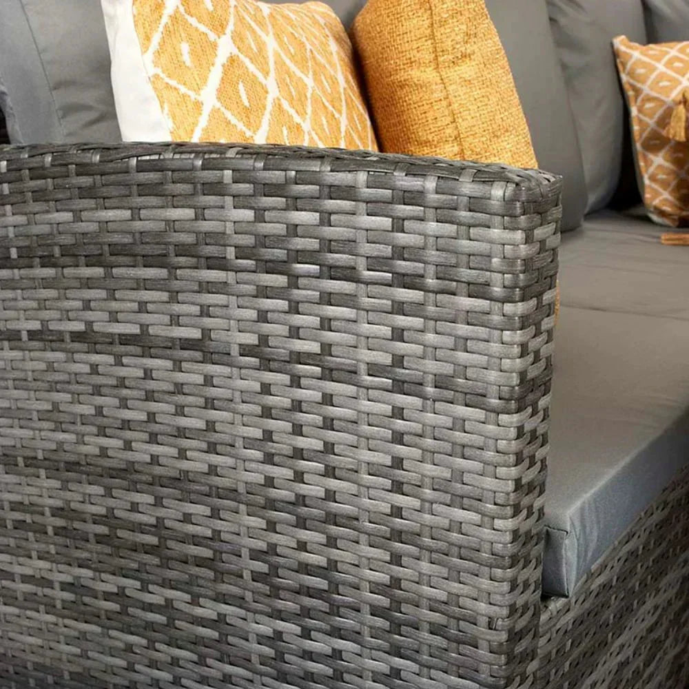 Das Windsor Rattan Feuerstellen-Ecksofa und Hocker Garten-Set