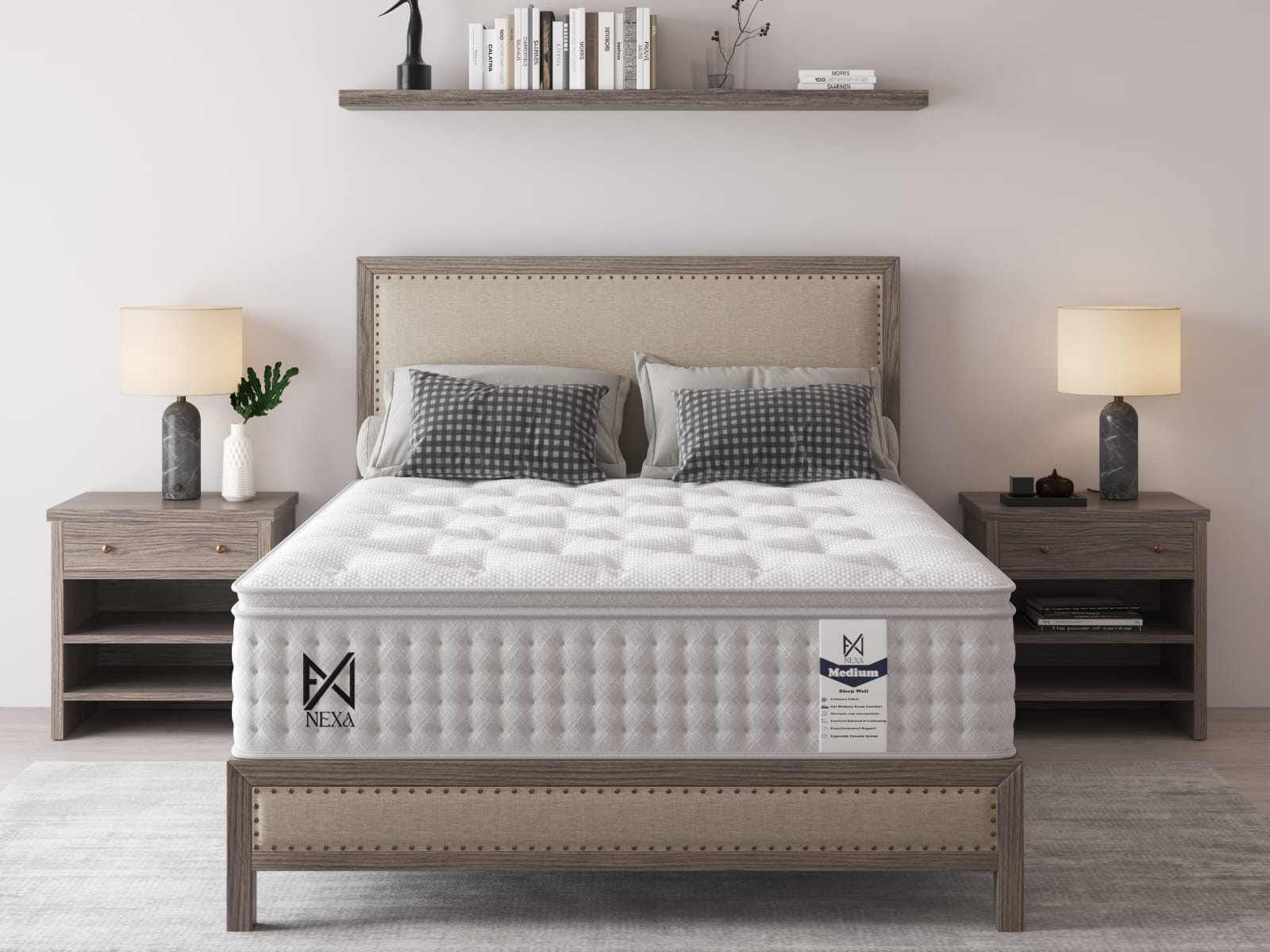 Die Luxury Plush Nexus 1000 Taschenfederkern-Pillowtop-Matratze – Medium
