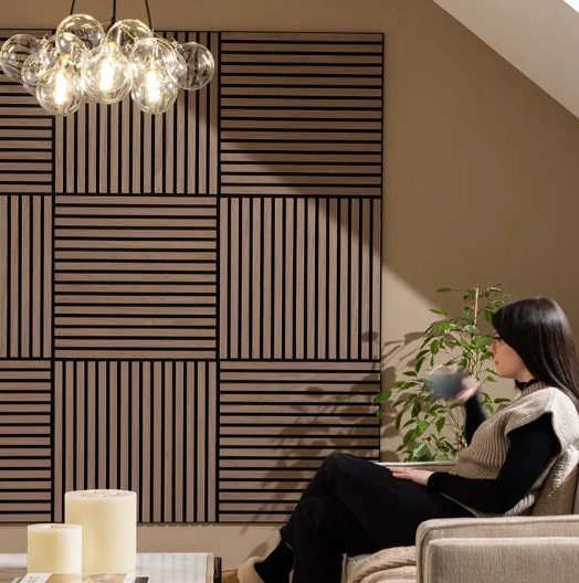 60cm x 60cm Quadratisches Holz-Akustik-Wandpaneel Mehrere Farben
