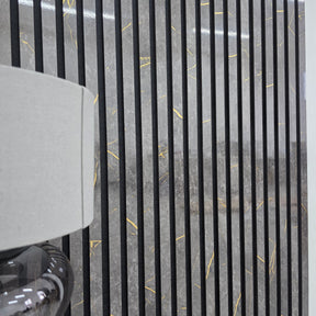 240cm x 60cm Akustik-Lamellen-Wandpaneel Schwarz & Gold Marmor