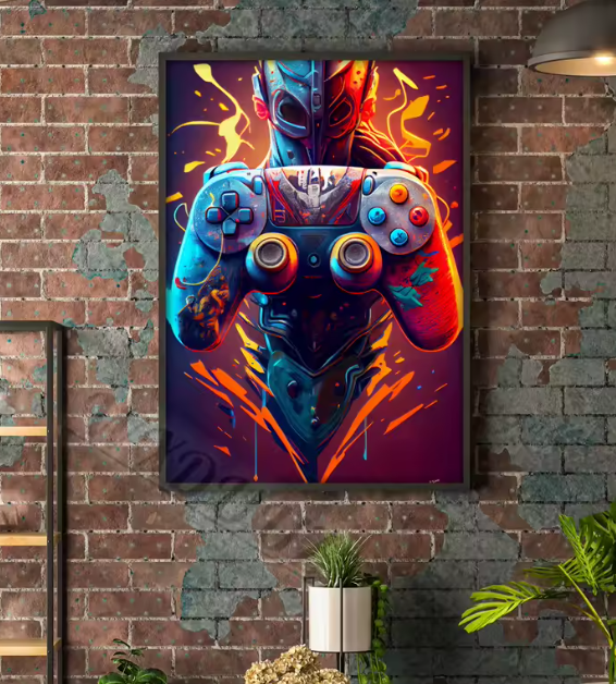 Premium Wandkunst – Neon Respawn: Gamer-Wandkunst-Kollektion (Mehrere Größen Verfügbar)