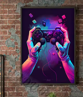 Premium Wandkunst – Neon Respawn: Gamer-Wandkunst-Kollektion (Mehrere Größen Verfügbar)