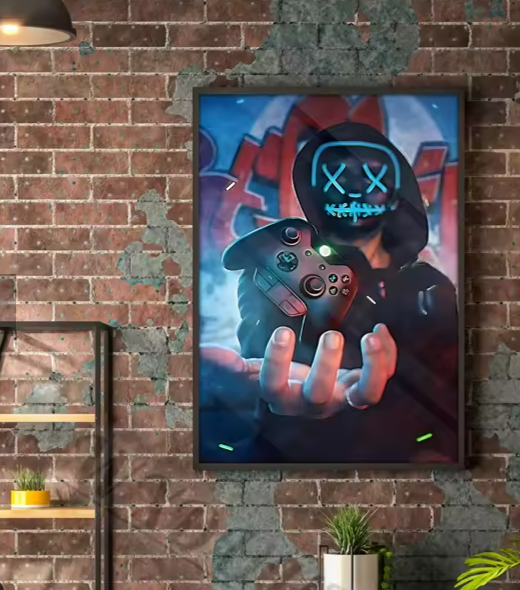 Premium Wandkunst – Neon Respawn: Gamer-Wandkunst-Kollektion (Mehrere Größen Verfügbar)